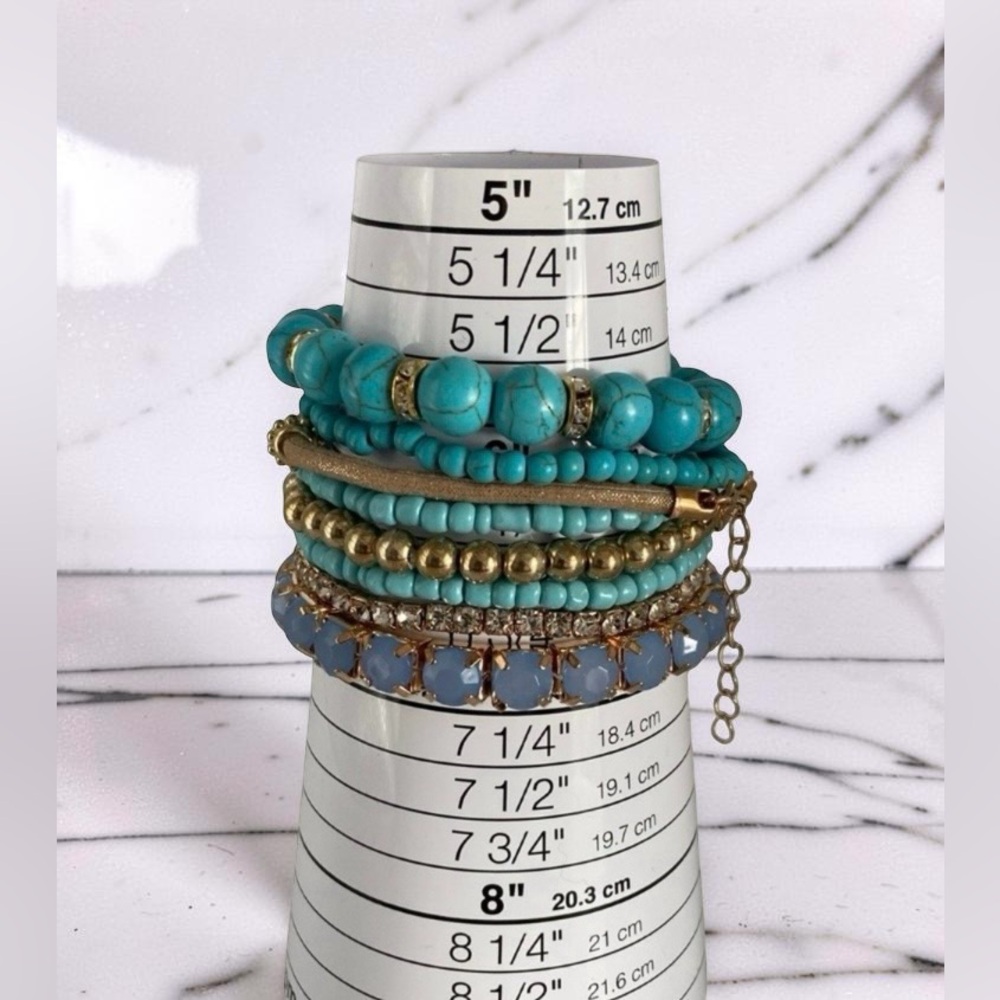New 8 Bracelets Stackable Set Bohemian Boho Stret… - image 3
